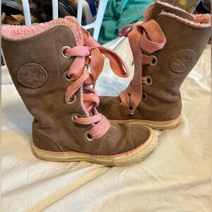 10.5 calf high fleece lined converse.